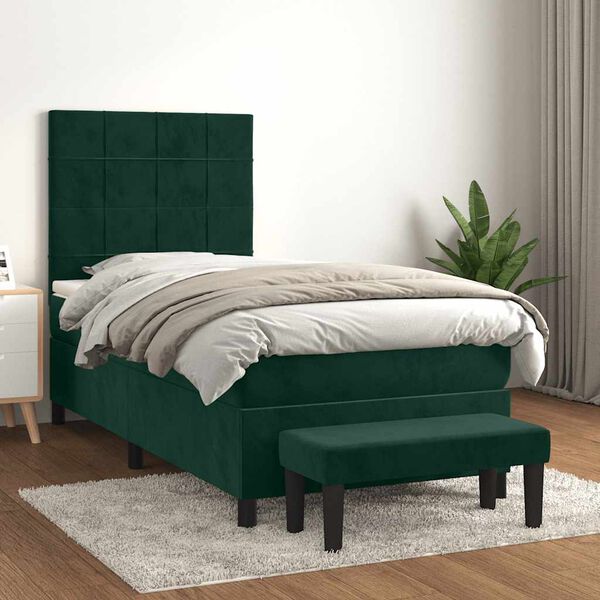 vidaXL &Kappa;&rho;&epsilon;&beta;ά&tau;&iota; Boxspring &mu;&epsilon; &Sigma;&tau;&rho;ώ&mu;&alpha; &Sigma;&kappa;&omicron;ύ&rho;&omicron; &Pi;&rho;ά&sigma;&iota;&nu;&omicron; 100x200&epsilon;&kappa;. &Beta;&epsilon;&lambda;&omicron;ύ&delta;&iota;&nu;&omicron;
