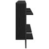 vidaXL Σετ ραφιών τοίχου με ράφι 4 pcs Μαύρη Οξυά 65 x 25 x 30 cm