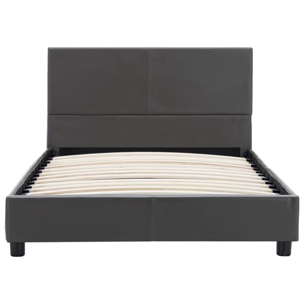 vidaXL Πλαίσιο Κρεβατιού Γκρι 100 x 200 εκ. από Συνθετικό Δέρμα