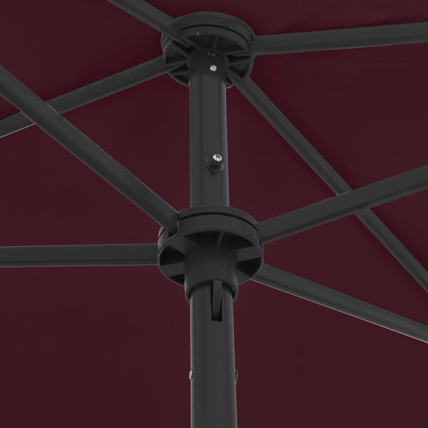 vidaXL Ομπρέλα Θαλάσσης Μπορντό Κόκκινη 180 x 120 εκ.