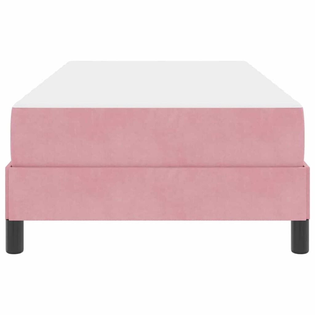 vidaXL Κρεβάτι box spring με στρώμα Ροζ 90 x 200 cm Βελούδο