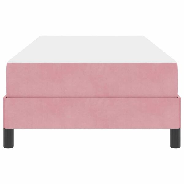 vidaXL Κρεβάτι box spring με στρώμα Ροζ 90 x 200 cm Βελούδο