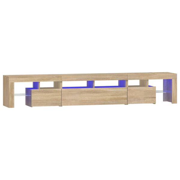 vidaXL Έπιπλο Τηλεόρασης με LED Sonoma Δρυς 230 x 36,5 x 40 εκ.
