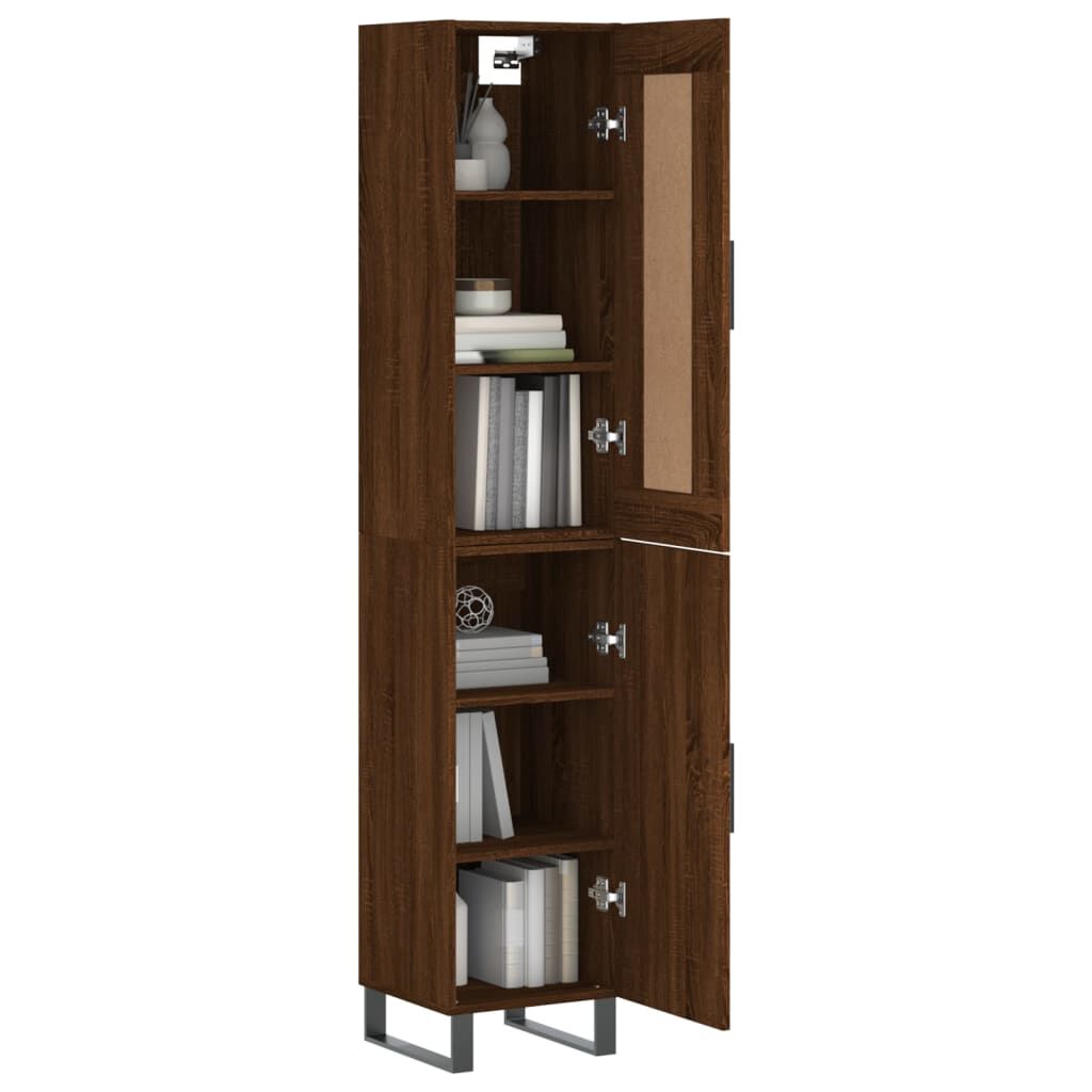 vidaXL Ντουλάπι Καφέ Δρυς 34,5 x 34 x 180 εκ. από Επεξεργασμένο Ξύλο