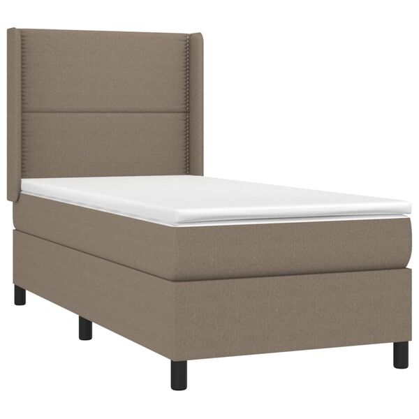 vidaXL &Kappa;&rho;&epsilon;&beta;ά&tau;&iota; Boxspring &mu;&epsilon; &Sigma;&tau;&rho;ώ&mu;&alpha; & LED Taupe 100x200 &epsilon;&kappa;. &Upsilon;&phi;&alpha;&sigma;&mu;ά&tau;&iota;&nu;&omicron;