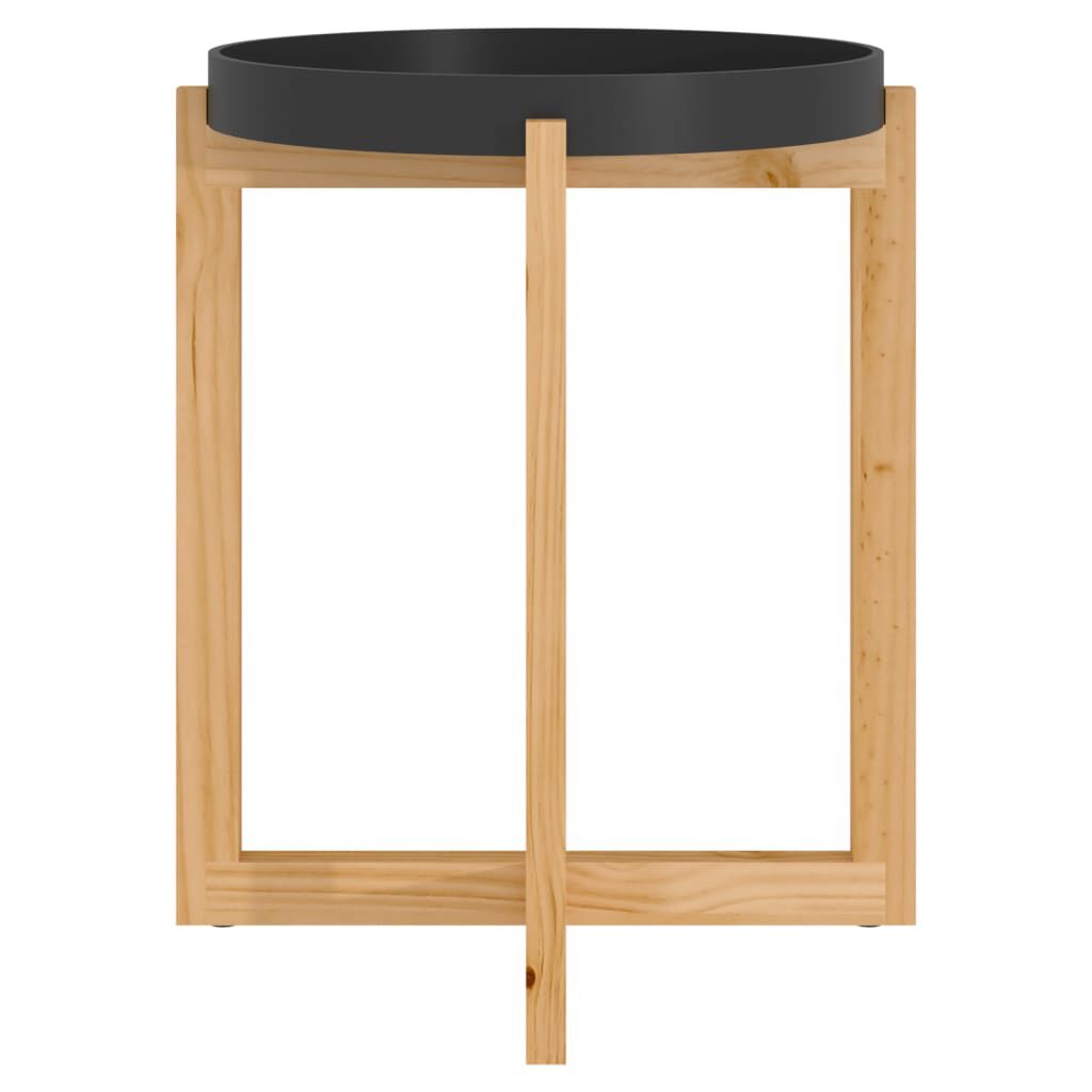 vidaXL Τραπεζάκι Σαλονιού Μαύρο 41x41x48,5 εκ. Επεξ. Ξύλο&Μασίφ Πεύκο