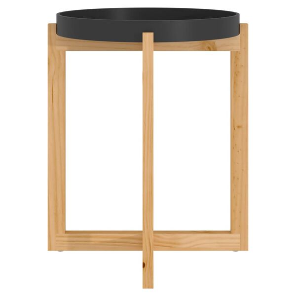 vidaXL Τραπεζάκι Σαλονιού Μαύρο 41x41x48,5 εκ. Επεξ. Ξύλο&Μασίφ Πεύκο