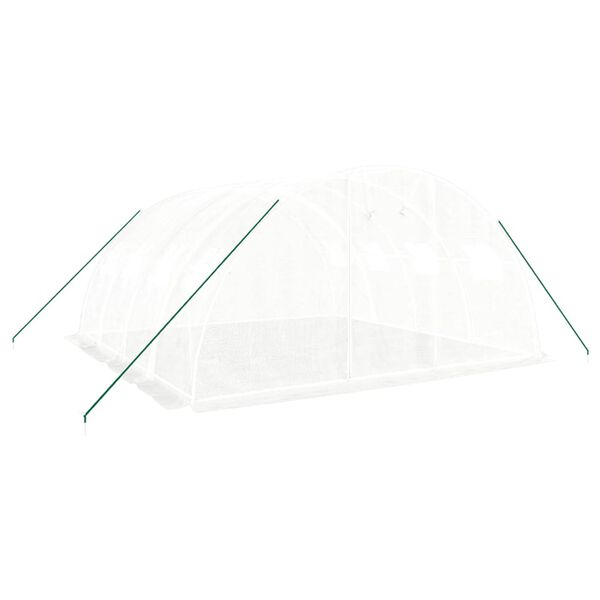vidaXL Θερμοκήπιο Λευκό 16 μ² 4 x 4 x 2 μ. με Ατσάλινο Πλαίσιο