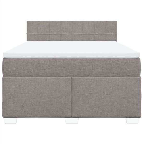 vidaXL &Kappa;&rho;&epsilon;&beta;ά&tau;&iota; Boxspring &mu;&epsilon; &Sigma;&tau;&rho;ώ&mu;&alpha; Taupe 140x200 &epsilon;&kappa;. &Upsilon;&phi;&alpha;&sigma;&mu;ά&tau;&iota;&nu;&omicron;
