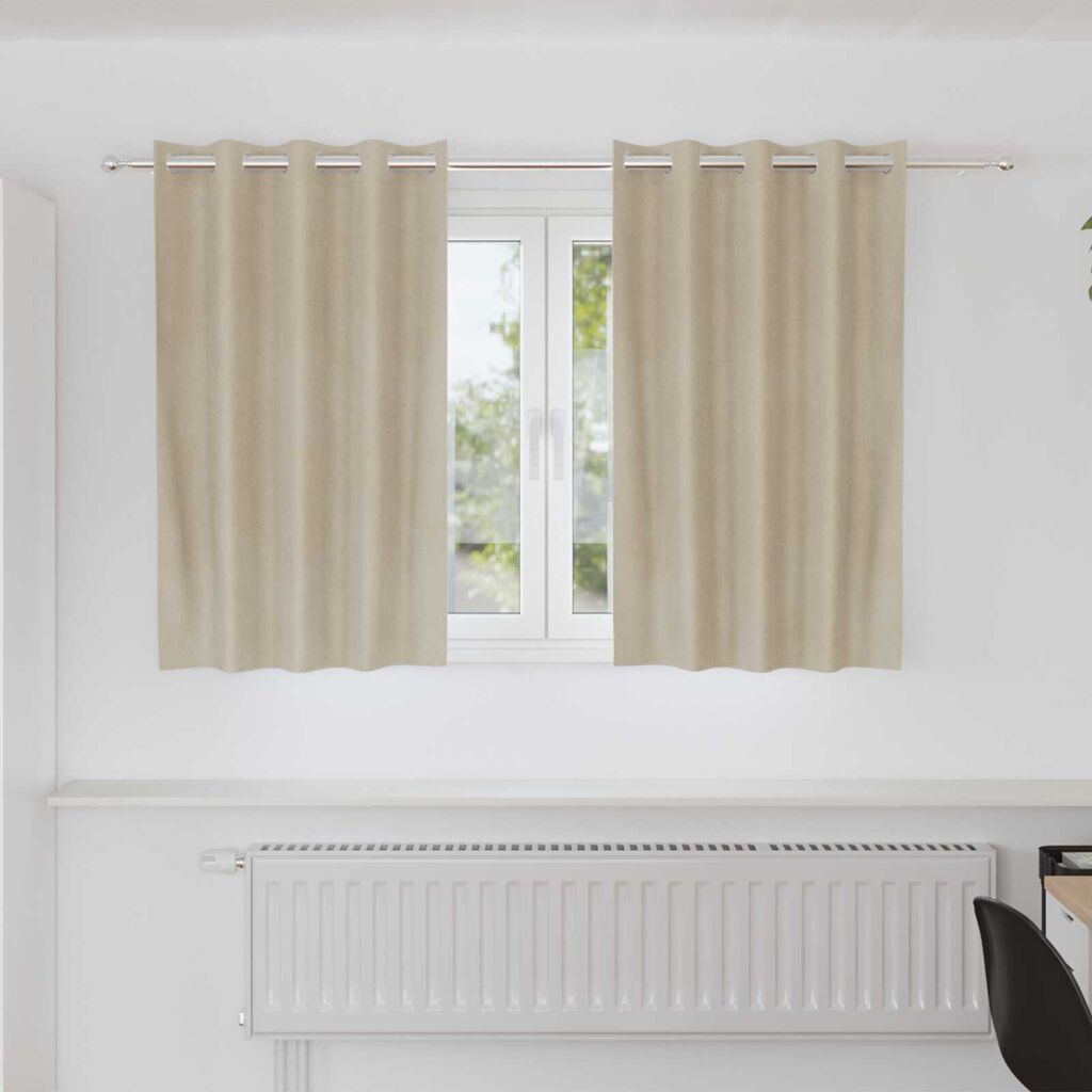 vidaXL Κουρτίνες με κουρτίνες 2 pcs Κρεμ 140 x 140 cm Βελούδο