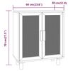 vidaXL Ντουλάπι Λευκό 60 x 30 x 70 εκ. από Μασίφ Πεύκο & Φυσικό Ρατάν