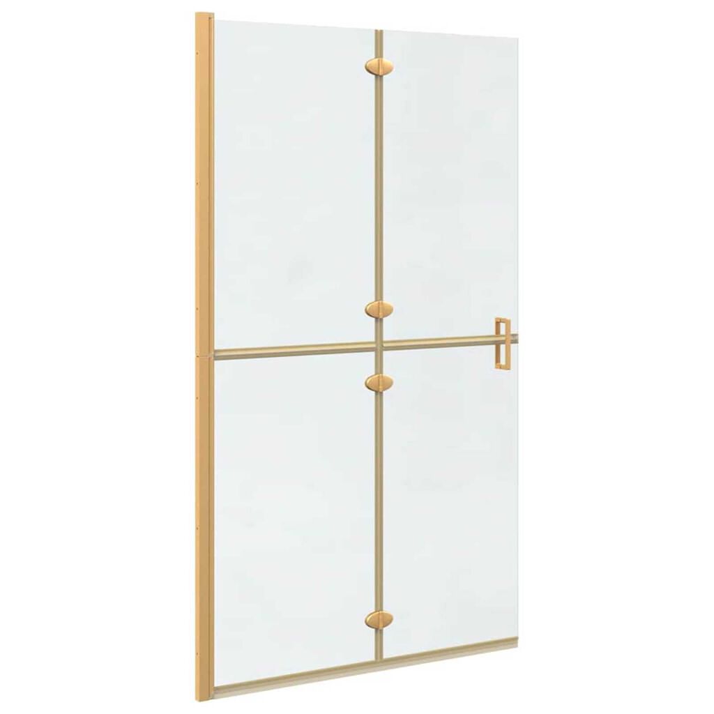vidaXL Τοίχος ντους Walk-in Άλλο Χρυσό και διαφανές 110 x 190 cm