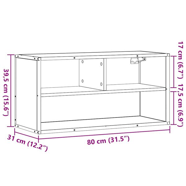 vidaXL Έπιπλο Τηλεόρασης Μαύρο 80x31x39,5 εκ. Επεξεργ. Ξύλο / Μέταλλο