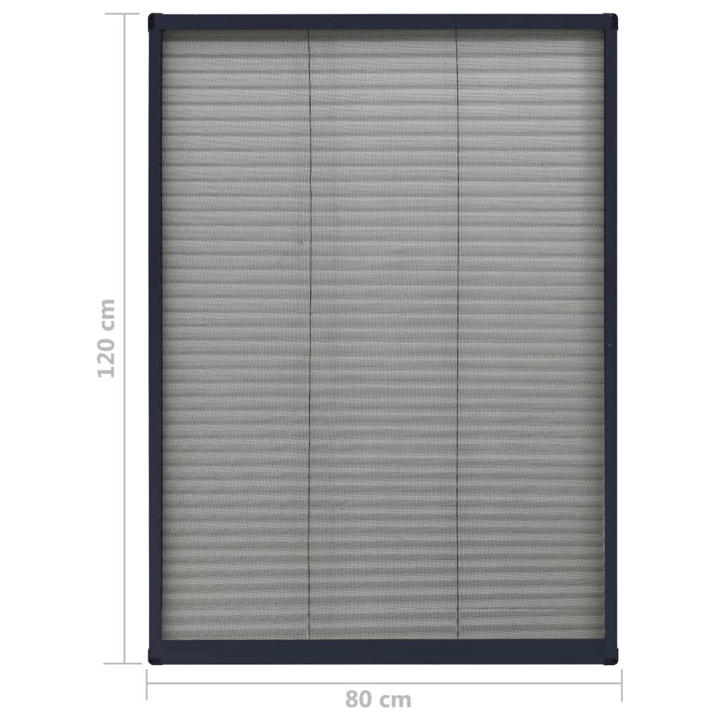 vidaXL Σήτα Παραθύρου Πλισέ Ανθρακί 80 x 120 εκ. από Αλουμίνιο