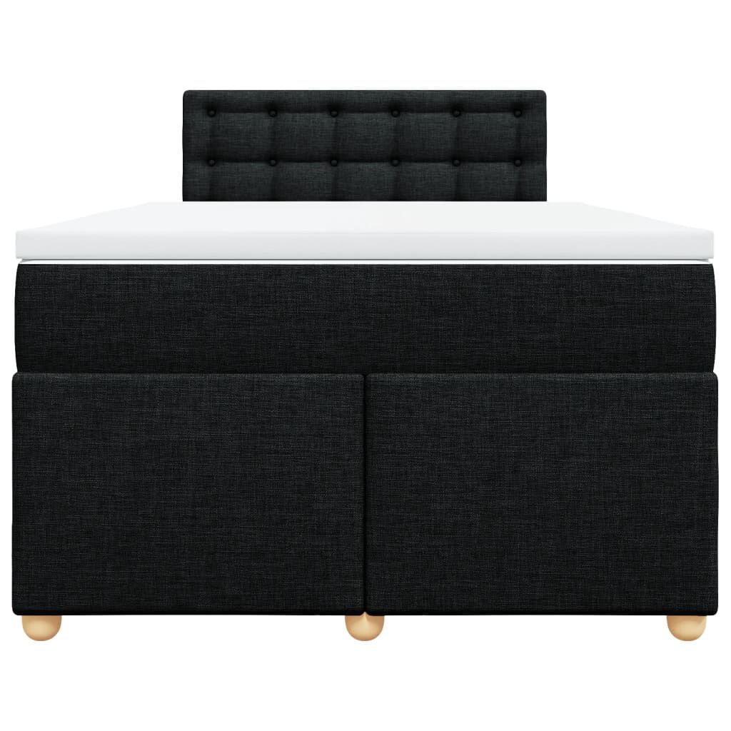 vidaXL Κρεβάτι Boxspring με Στρώμα Μαύρο 120x200 εκ. Υφασμάτινο