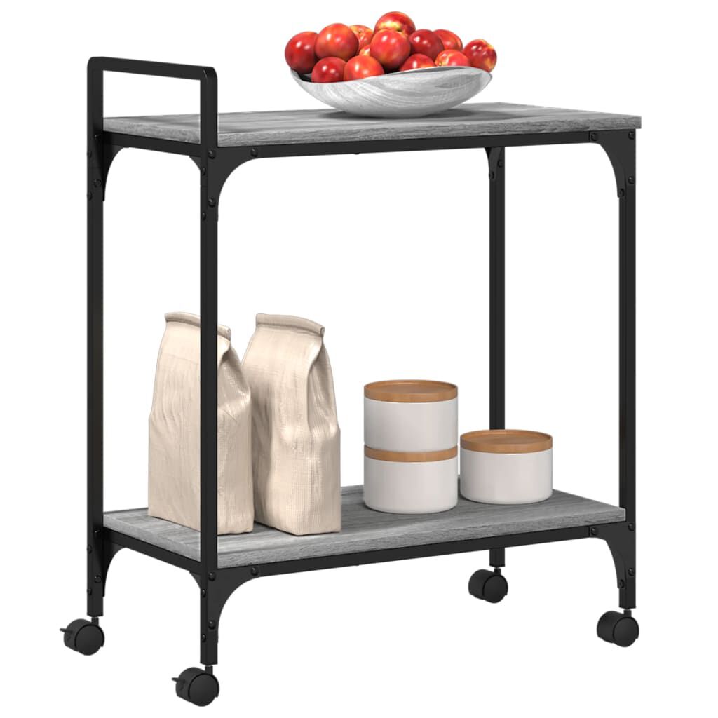 vidaXL Τρόλεϊ Κουζίνας Sonoma Γκρι 60,5x31x72,5 εκ. Επεξεργασμένο Ξύλο