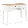 vidaXL Γραφείο Λευκό 109,5 x 45 x 77,5 εκ. Ξύλινο