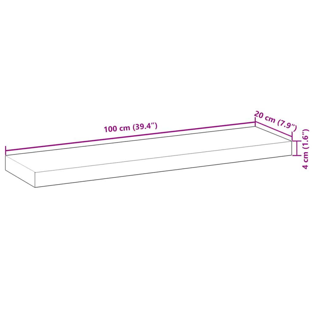 vidaXL Ράφι Κρεμαστό 100x20x4 εκ. Φινίρισμα Λαδιού Μασίφ Ακακία