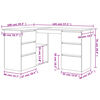 vidaXL Γραφείο Γωνιακό Γκρι Sonoma 145x100x76 εκ. Επεξεργασμένο Ξύλο
