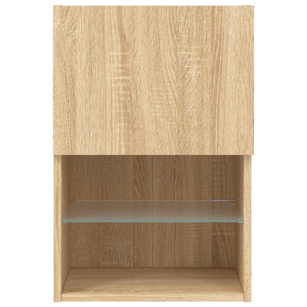 vidaXL Έπιπλα Τηλεόρασης με LED 2 τεμ. Sonoma Δρυς 40,5x30x60 εκ.