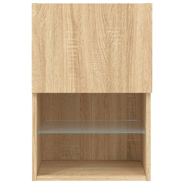 vidaXL Έπιπλα Τηλεόρασης με LED 2 τεμ. Sonoma Δρυς 40,5x30x60 εκ.