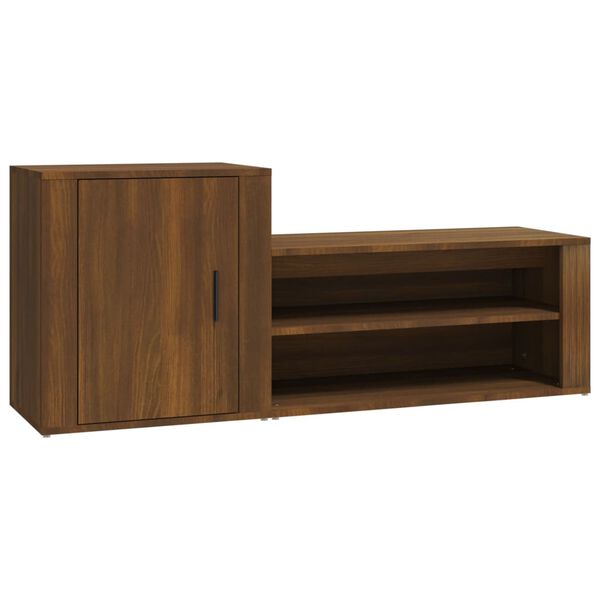 vidaXL Παπουτσοθήκη Καφέ Δρυς 130x35x54 εκ. από Επεξεργασμένο Ξύλο