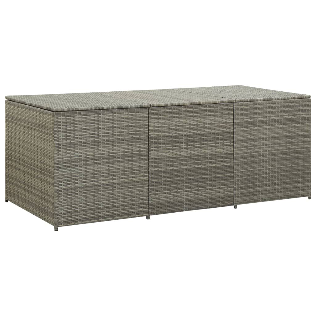 vidaXL Κουτί Αποθήκευσης Κήπου Γκρι 180x90x70 εκ. από Συνθετικό Ρατάν