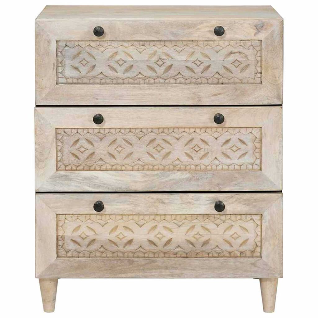 vidaXL Πλαϊνό γραφείο Λευκό 60 x 33 x 75 cm Μασίφ ξύλο μάνγκο