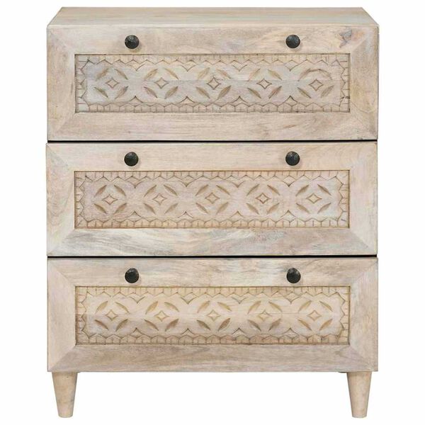 vidaXL Πλαϊνό γραφείο Λευκό 60 x 33 x 75 cm Μασίφ ξύλο μάνγκο