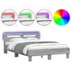 vidaXL &Pi;&lambda;&alpha;ί&sigma;&iota;&omicron; &Kappa;&rho;&epsilon;&beta;&alpha;&tau;&iota;&omicron;ύ &mu;&epsilon; &Kappa;&epsilon;&phi;&alpha;&lambda;ά&rho;&iota;/LED &Gamma;&kappa;&rho;&iota; Sonoma 135x190 &epsilon;&kappa;.