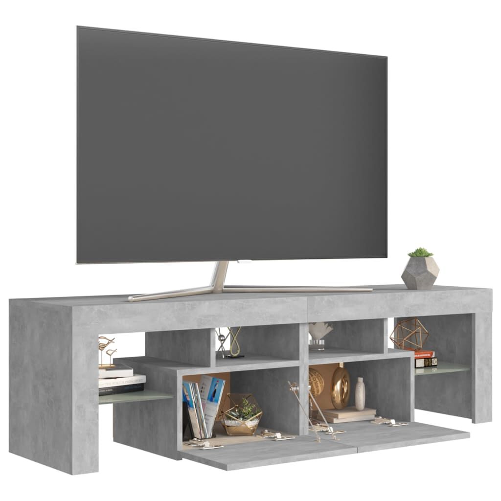 vidaXL Έπιπλο Τηλεόρασης με LED Γκρι Σκυρ. 140 x 36,5 x 40 εκ.
