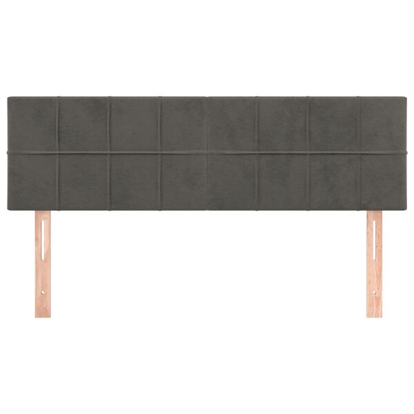 vidaXL Κεφαλάρια Κρεβατιού 2 τεμ. Σκ. Γκρι 72x5x78/88 εκ. Βελούδινα