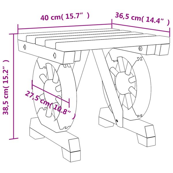 vidaXL Υποπόδιο Κήπου 40 x 36,5 x 38,5 εκ. από Μασίφ Ξύλο Ελάτης
