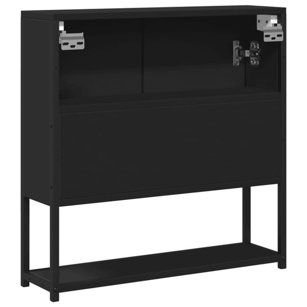vidaXL Καθρέφτης Μπάνιου με Ντουλάπι Μαύρος 60x16x60 εκ. Επεξ. Ξύλο