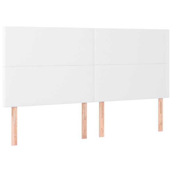 vidaXL Κρεβάτι Boxspring με Στρώμα Λευκό 160x200εκ.από Συνθετικό Δέρμα