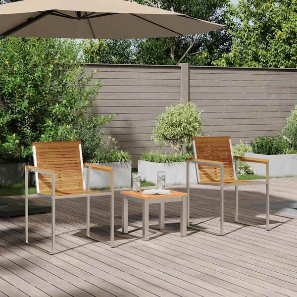 vidaXL ΞαπλώστραΉλιου 3-πρόσωπο 3 pcs Καφέ 200x60x88εκ Στερεό Ακακία