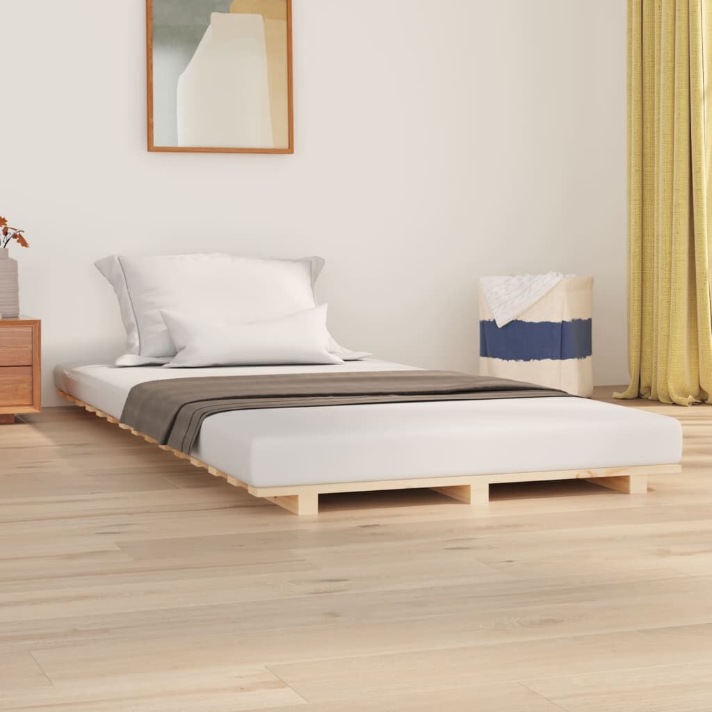 vidaXL Πλαίσιο Κρεβατιού 75 x 190 εκ. από Μασίφ Ξύλο Πεύκου