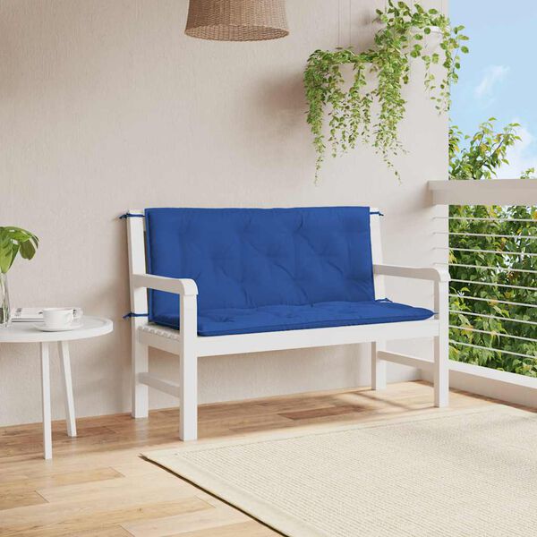 vidaXL Μαξιλάρι Πάγκου Κήπου Μπλε 120x(50+50)x7 εκ. Ύφασμα Oxford