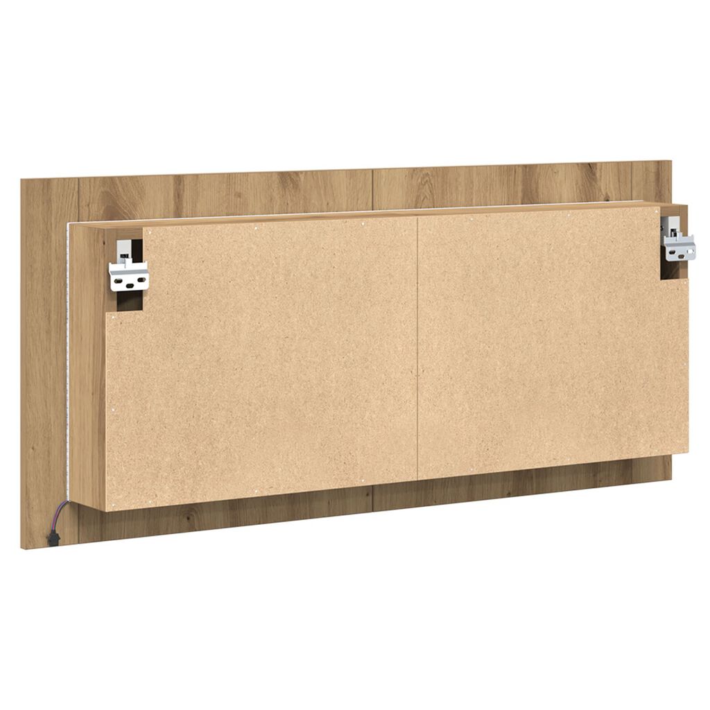 vidaXL Ντουλάπα καθρέφτη LED Δρυός Artisan 100x12x45 εκ. Από επεξεργασμένο ξύλο