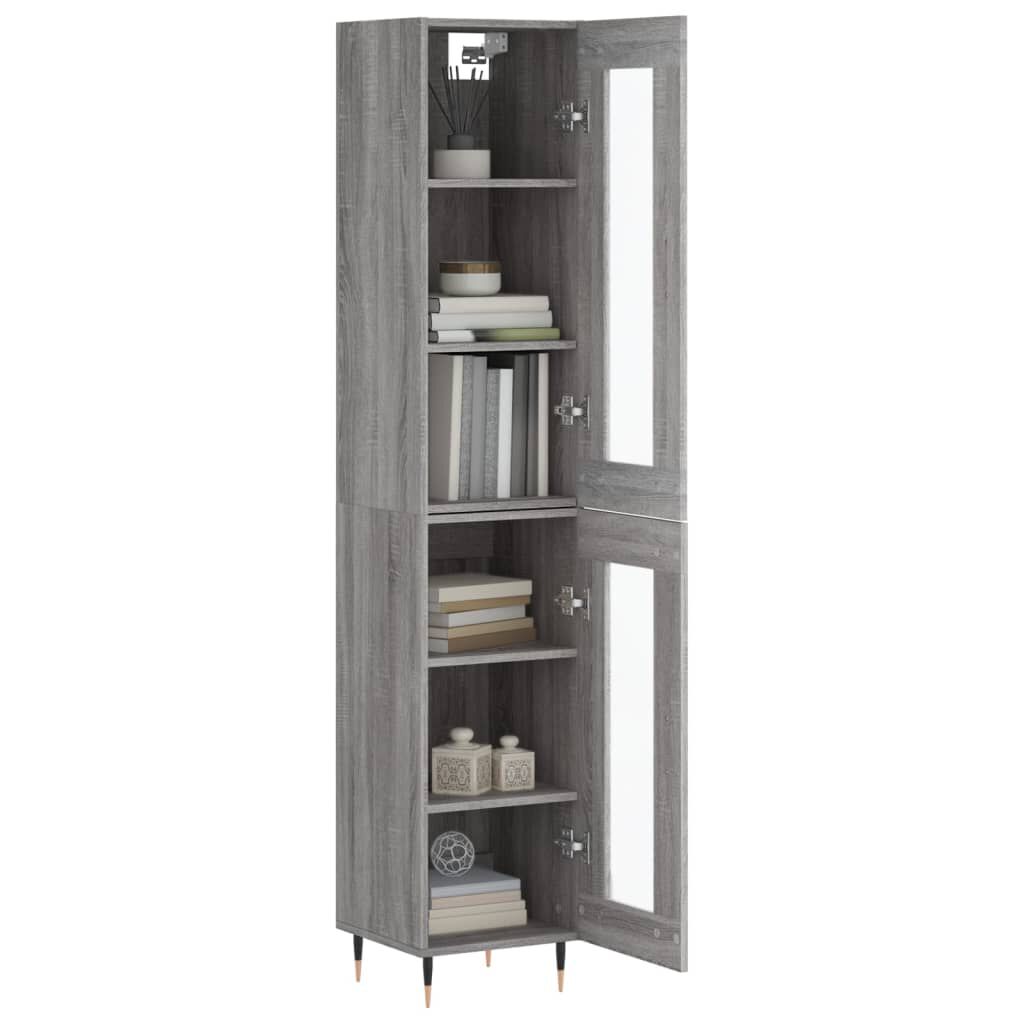 vidaXL Μπουφές Sonoma Γκρι 34,5 x 34 x 180 εκ. από Επεξεργασμένο Ξύλο