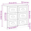 vidaXL Ντουλάπι Γυαλιστερό Λευκό 70x35,5x67,5 εκ. Επεξεργασμένο Ξύλο