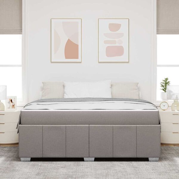 vidaXL Σκελετός Κρεβατιού με στρώμα Taupe 180 x 200 cm ύφασμα