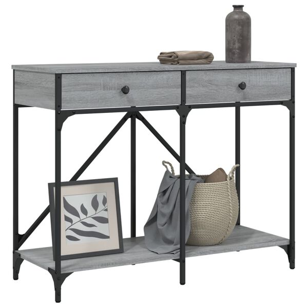 vidaXL Τραπέζι Κονσόλα Γκρι Sonoma 100x39x78,5 εκ. Επεξεργασμένο Ξύλο