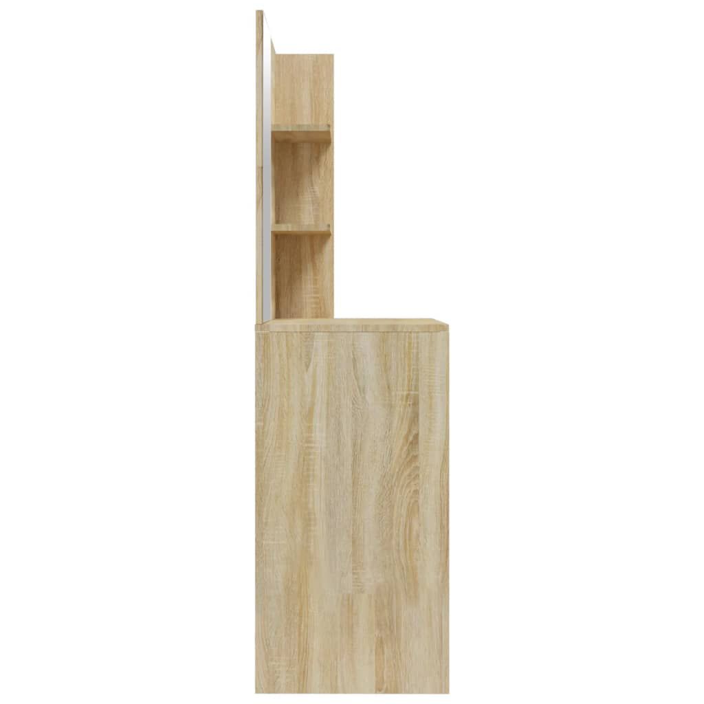 vidaXL Μπουντουάρ με Καθρέφτη Sonoma Δρυς 74,5 x 40 x 141 εκ.