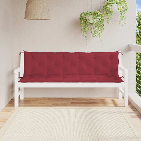 vidaXL Μαξιλάρι Πάγκου Κήπου Μπορντό 180x(50+50)x7 εκ. Ύφασμα Oxford