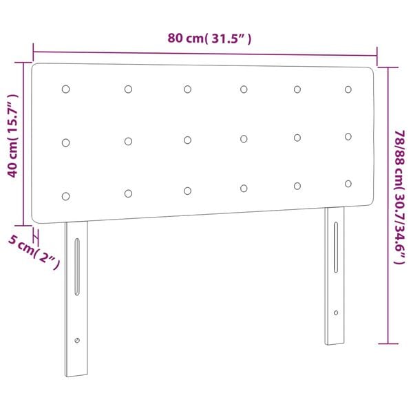 vidaXL Κεφαλάρι Κρεβατιού Σκούρο Πράσινο 80 x 5 x 78/88 εκ. Βελούδινο
