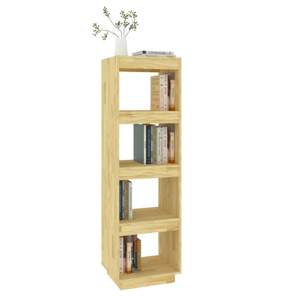 vidaXL Βιβλιοθήκη/Διαχωριστικό Χώρου Γκρι 40x35x135 εκ. Μασίφ Πεύκο