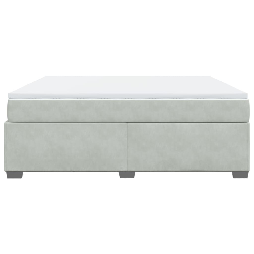 vidaXL Κρεβάτι Boxspring με Στρώμα Ανοιχτό Γκρι 180x200 εκ. Βελούδινο