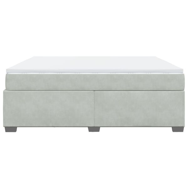 vidaXL Κρεβάτι Boxspring με Στρώμα Ανοιχτό Γκρι 180x200 εκ. Βελούδινο