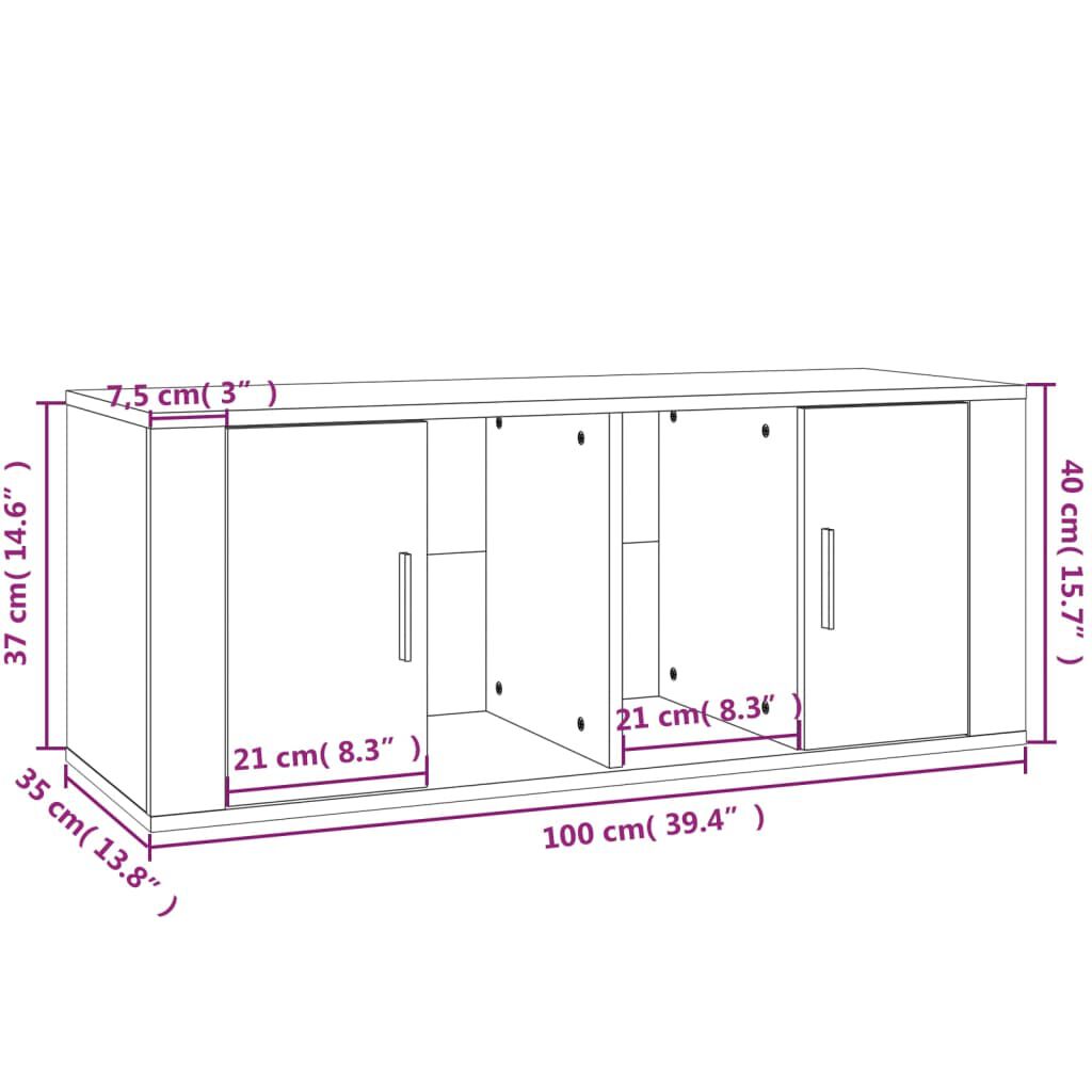 vidaXL Έπιπλο Τηλεόρασης Λευκό 100 x 35 x 40 εκ. Επεξ. Ξύλο